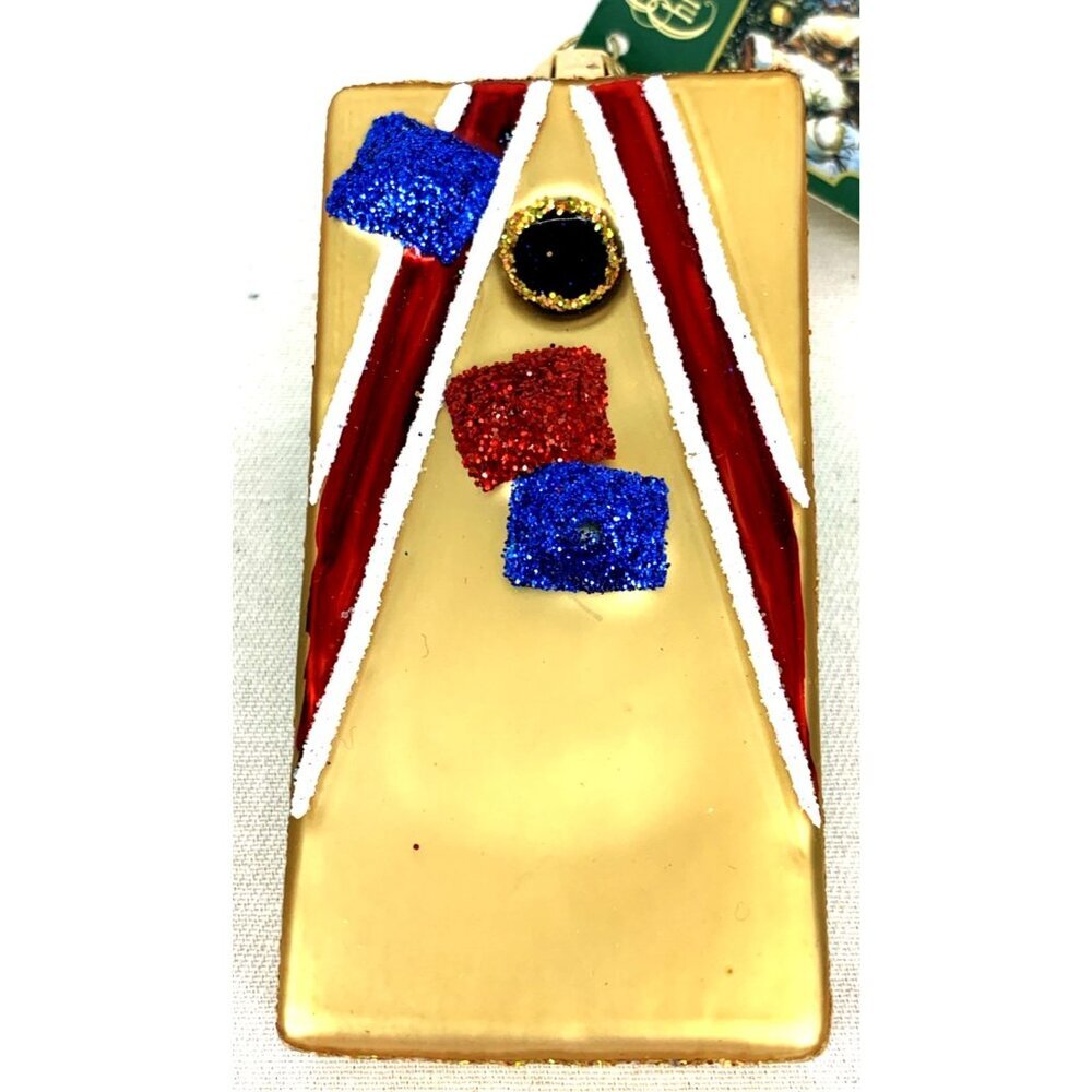 Old World Christmas Corn Hole Game Holiday Ornament Glass NWT 3.25" - Picture 2 of 7